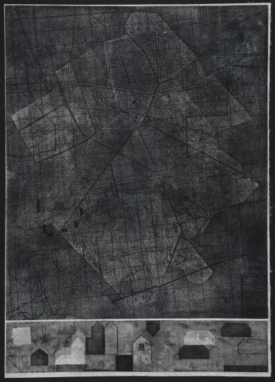 Mappa X, akwaforta, akwatinta, miękki grunt, 70 x 50, 2017